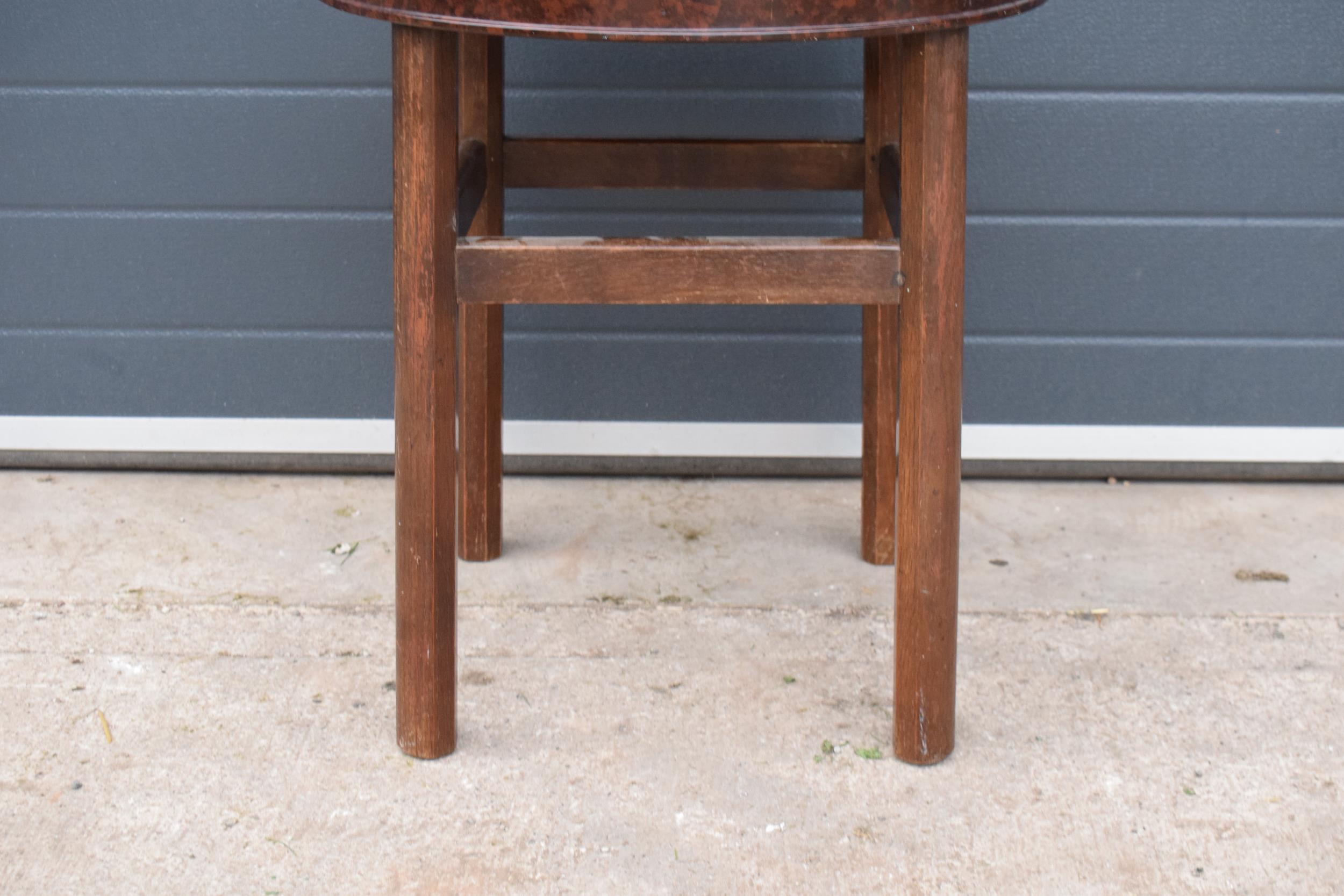 An Art Deco bakelite and beech occasional table. Circa 1930 and stamped on the underside ?GB Ltd HW? - Image 3 of 4