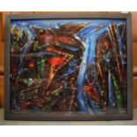 David Wilde (1913-1974) abstract acrylic painting 'Anglesey Copper Mine' with signature bottom