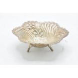 A continental silver bon bon dish raised on three legs. 64.7 grams. 12cm diameter.