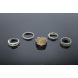 A collection of silver 925 rings to consist of various sizes and designs, some are set with semi-