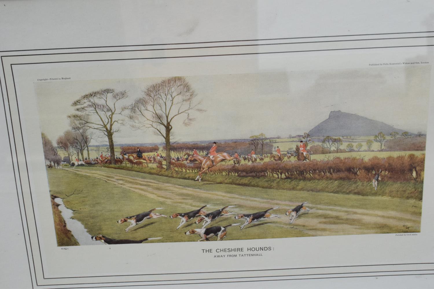 A framed Cecil Aldin print of 'The Cheshire Hounds: Away from Tattenhall' published by Felix - Image 3 of 7