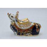 Boxed Royal Crown Derby paperweight in the form of a Reindeer. First quality with stopper. In good