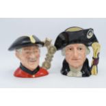 Large Royal Doulton character jugs to include Chelsea Pensioner D6817 and George Washington D6669 (