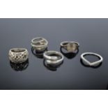 A collection of silver 925 rings to consist of various sizes and designs, some are set with semi-