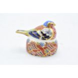 Boxed Royal Crown Derby paperweight in the form of a Chaffinch Nesting. First quality with