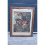 A framed Pears print 'Shoeing the Bay Mare'. 83 x 62cm inc frame.