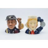 Royal Doulton character jugs Fireman D7215 and Nurse D7216 (2). In good condition with no obvious