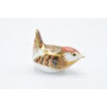 Boxed Royal Crown Derby paperweight in the form of a Derby Wren. First quality with stopper. In good