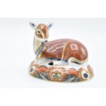 Boxed Royal Crown Derby paperweight in the form of a Deer. First quality with stopper. In good