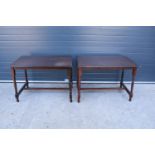 A pair of late 20th century 4 seater pub tables (2). 106 x 68 x 75cm tall. In good functional