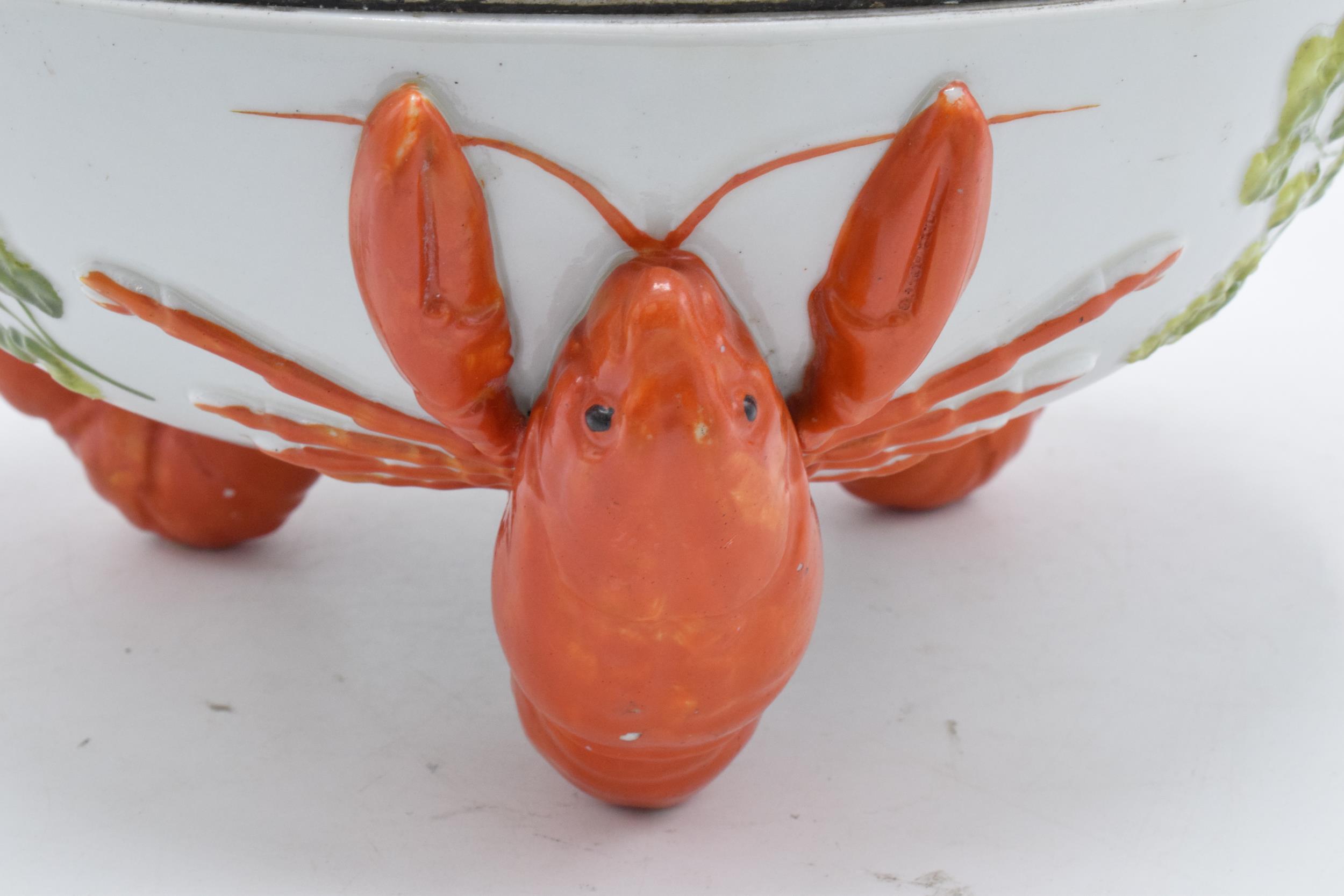 A 20th century Musterschutz bowl set on three feet in the form of lobsters with an EPNS rim. 26cm - Image 4 of 6