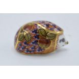 Boxed Royal Crown Derby paperweight in the form of an Orchard Hedgehog. First quality with