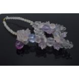 Mid 20th century statement necklace formed of grapes, apples, flowers and leaves, pastel colours,