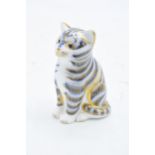 Boxed Royal Crown Derby paperweight in the form of a Kitten. First quality with stopper. In good