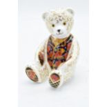 Boxed Royal Crown Derby paperweight in the form of a Debonair Bear. First quality with stopper. In