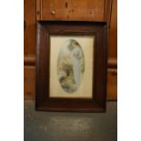 An early 20th century print of a lady in robes admiring nature in an oak frame. 48 x 38cm.