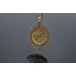 9ct gold St George medallion and chain. 6.5g