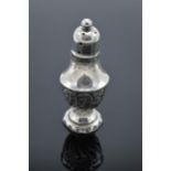 Victorian silver pepper pot. Birmingham 1897. 14.5 grams (loaded). 7.5cm tall.