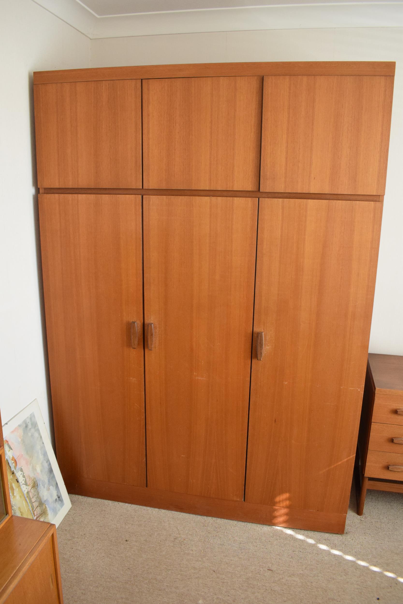 Mid century / retro E Gomme High Wycombe G-Plan triple wardrobe unit. 145 x 61 x 204cm tall. Sold in