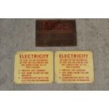 A collection of vintage 20th century enamel signs to include electricity procedure examples (31 x