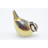 Boxed Royal Crown Derby paperweight in the form of a Bluetit. First quality with stopper. In good