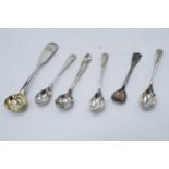 A collection of silver mustard and similar small spoons to include examples from Birmingham,