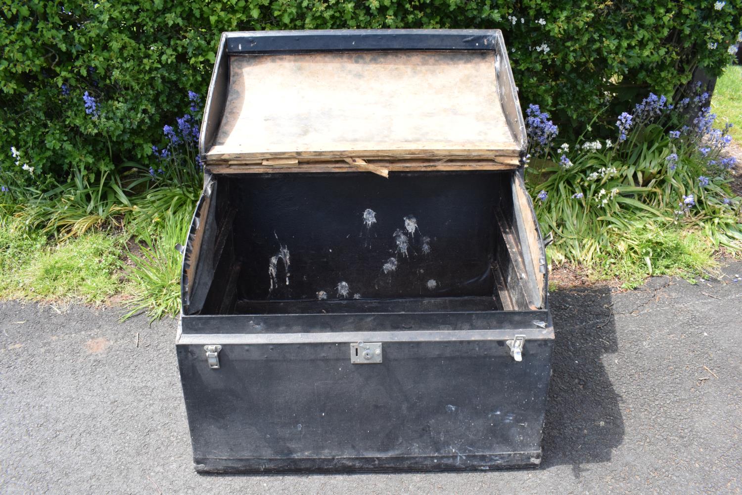 A large vintage Brooks fitted car trunk in an unusual shape believed by the vendor to be from a - Image 4 of 9