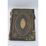 Brown's Self-interpreting leather bound Family Bible with brass fixings containing the Old and New