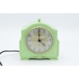 An Art-Deco style green Bakelite Smiths Sectric mantle clock (untested).