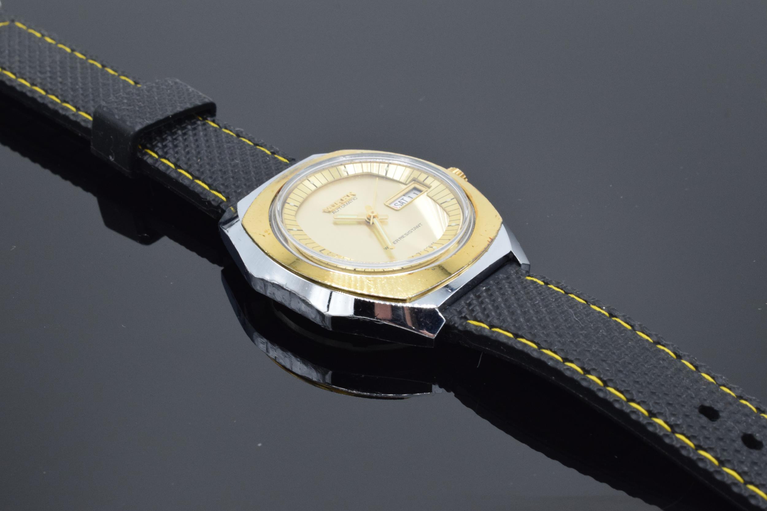 A 1970s ?Voken? automatic day / date gents ?Space Watch? on a new rubber sports strap. The watch