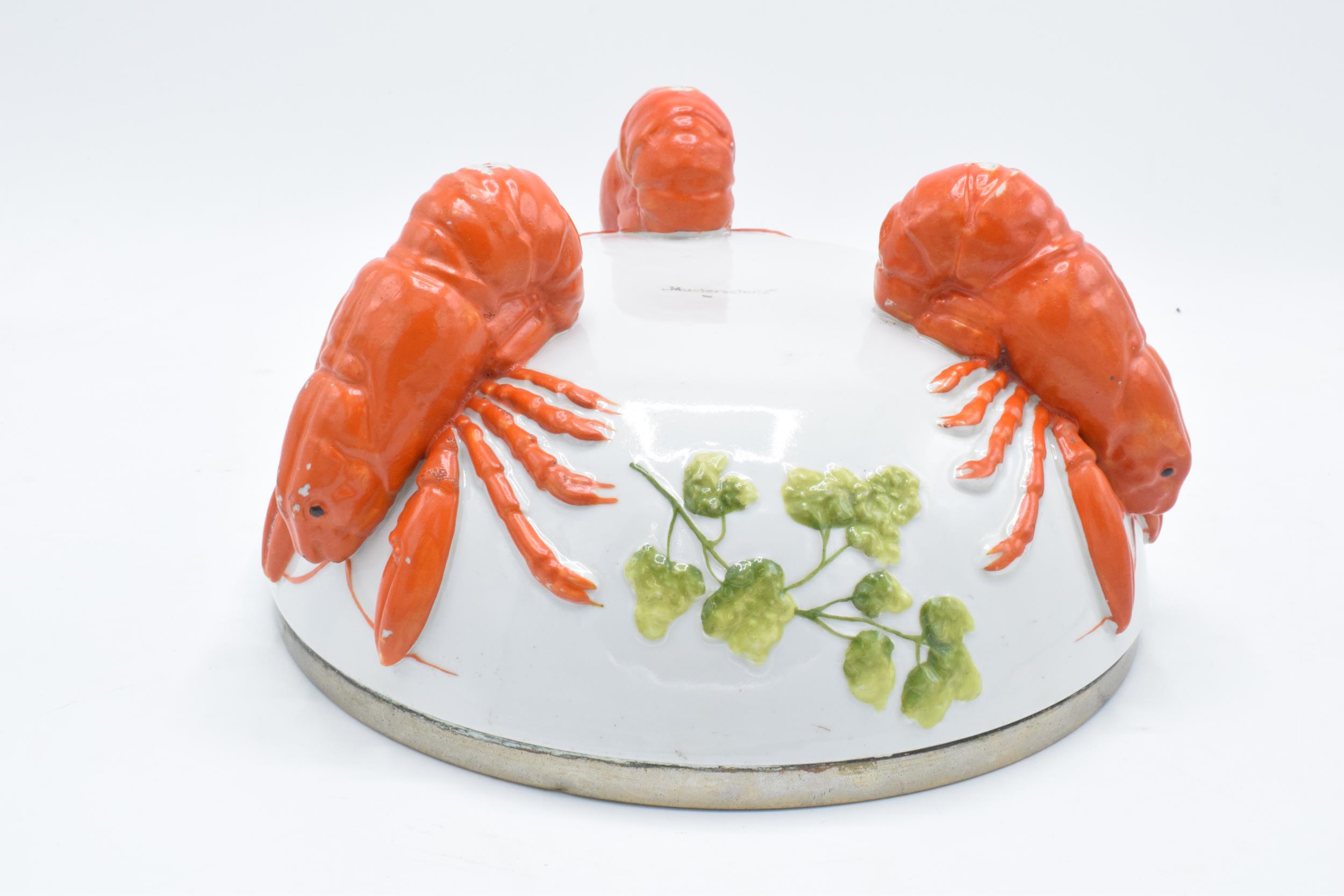 A 20th century Musterschutz bowl set on three feet in the form of lobsters with an EPNS rim. 26cm - Image 5 of 6