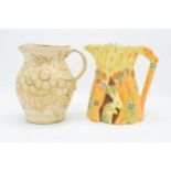 A Burleigh Ware jug 'The Harvest Rabbit' together with a Hancocks Ivory Ware jug (2). 19cm