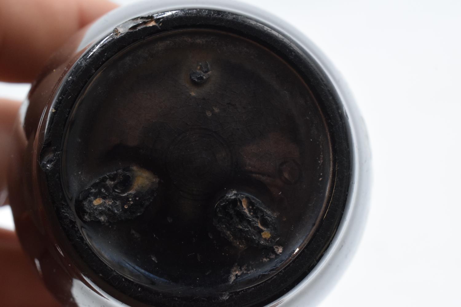 Late 19th century mustard pot, the thickly glazed surface wheel engraved in low relief, the inside - Image 5 of 6