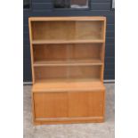 A mid century / retro Minty Library Specialists of Oxford 4 tier bookcase with 3 glazed sections