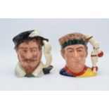 Large Royal Doulton character jugs to include Sir Francis Drake D6805 and a Juggler D6835 (2). In