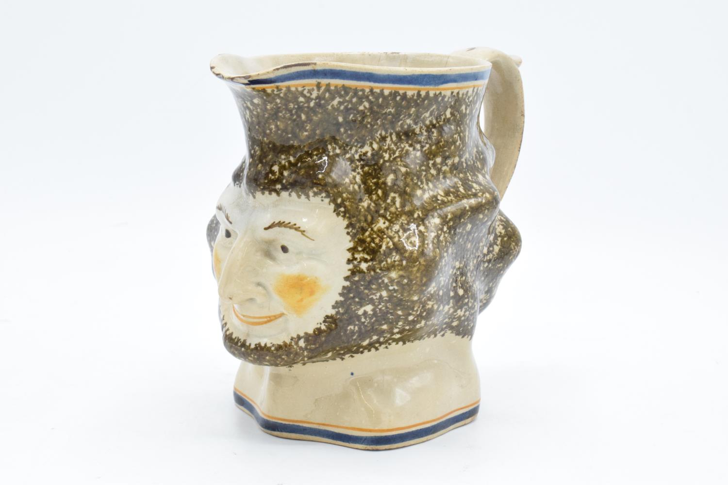 19th century Pratt Ware unusal face mask/ character jug. Generally in good condition for it's age - Image 2 of 6