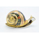 Boxed Royal Crown Derby paperweight in the form of a Garden Snail. No. 1387 of 4500. With cert.