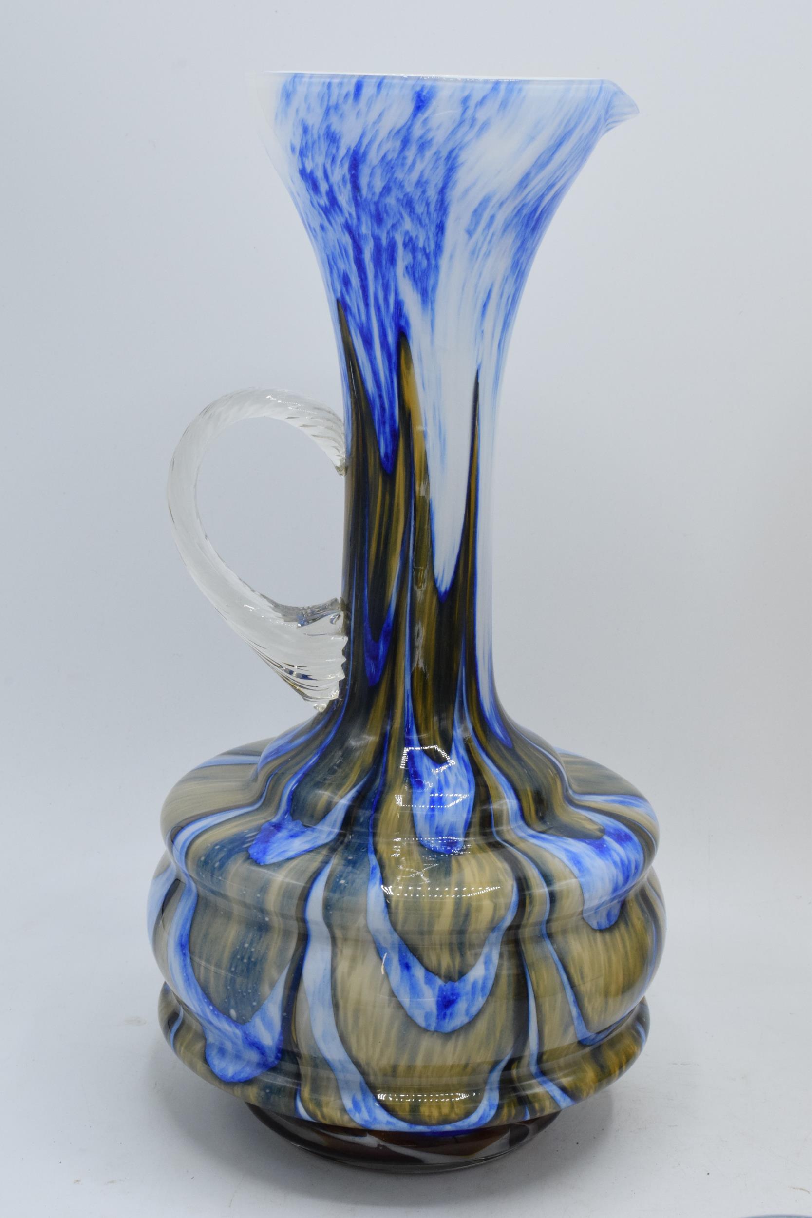 A collection of assorted art / studio glass in the form of jugs, vases, a dish etc. Condition is - Image 8 of 8