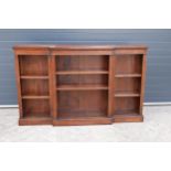 Edwardian breakfront bookcase with 3 sections and 6 adjustable shelves. 182 x 30 x 112cm. In good