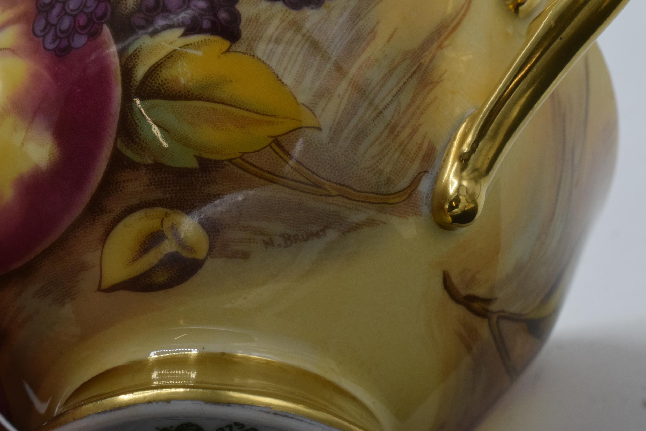 Aynsley cup and saucer in the Orchard Gold design (2). Both pieces are signed by N. Brunt. In good - Image 7 of 8