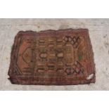A mid 20th century rug depicting Middle Eastern scenes with a Temple. Please check the photos for