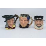 Large Royal Doulton character jugs to include Beefeater D6206, Bacchus D6499 and the Pied Piper