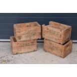 A collection of vintage wooden stacking crates (4) 42 x 27 x 23cm