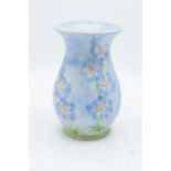 Radford pottery vase decorated with a blue floral pattern with a mottled effect. In good condition