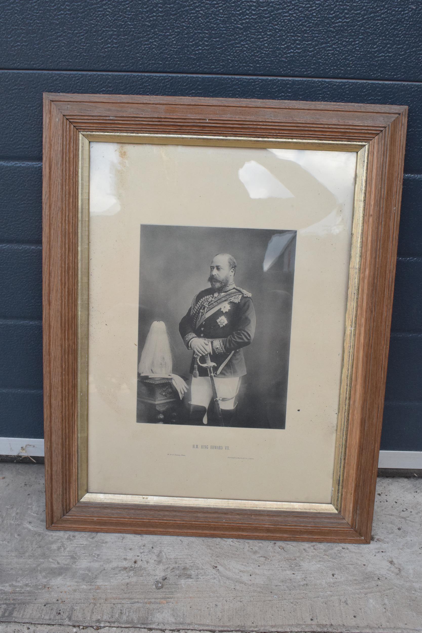 A framed photo of 'H M King Edward VII' by W & D Downey, published by Marion and Co, London. 64 x - Image 2 of 4