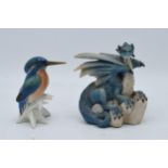 A Karl Ens figure of a Kingfisher together with a Lilliput Lane 'Land of Legend' figure The Ice
