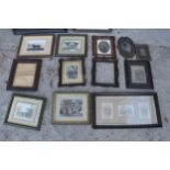 A good collection of 19th and 20th century photo frames with subjects to include carved wooden