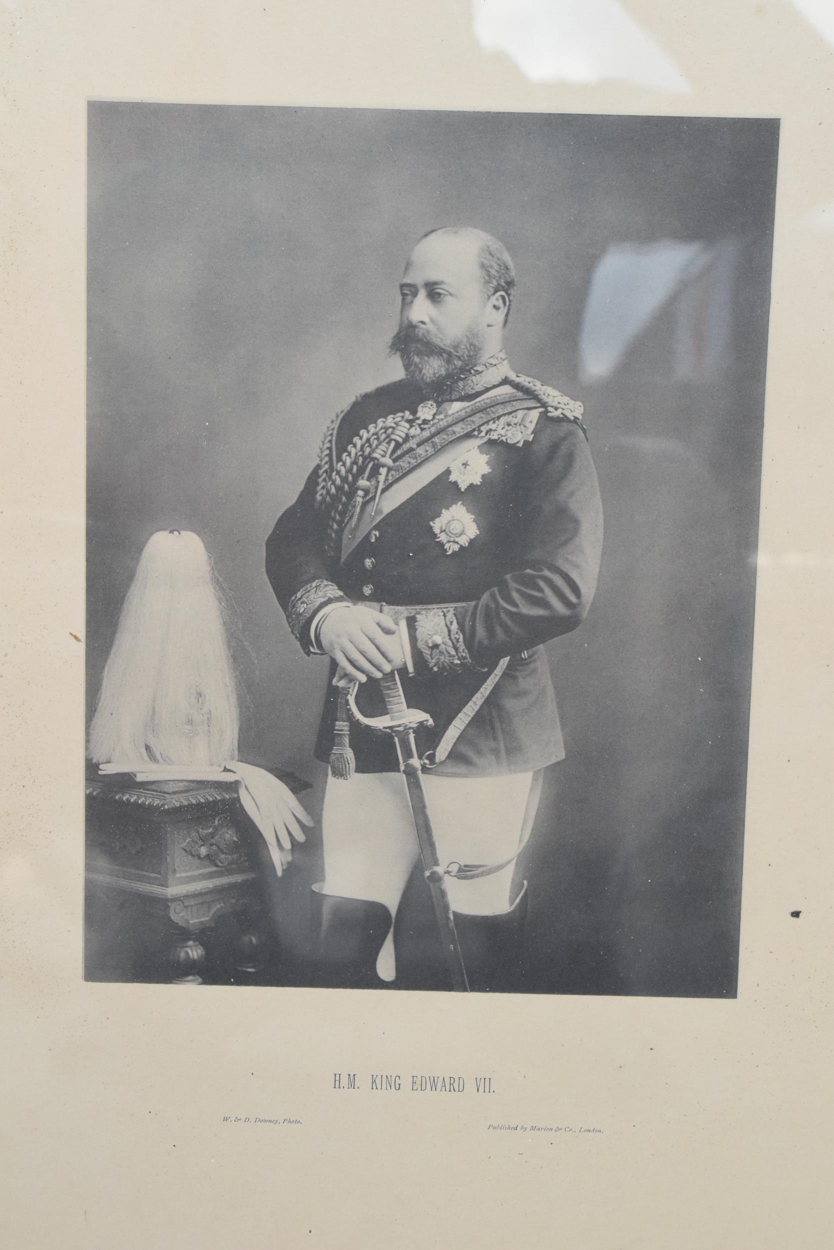 A framed photo of 'H M King Edward VII' by W & D Downey, published by Marion and Co, London. 64 x - Image 3 of 4
