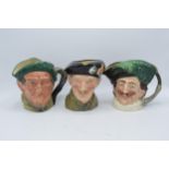 Large Royal Doulton character jugs to include Monty D6202, Auld Mac and Cavalier (3). In good