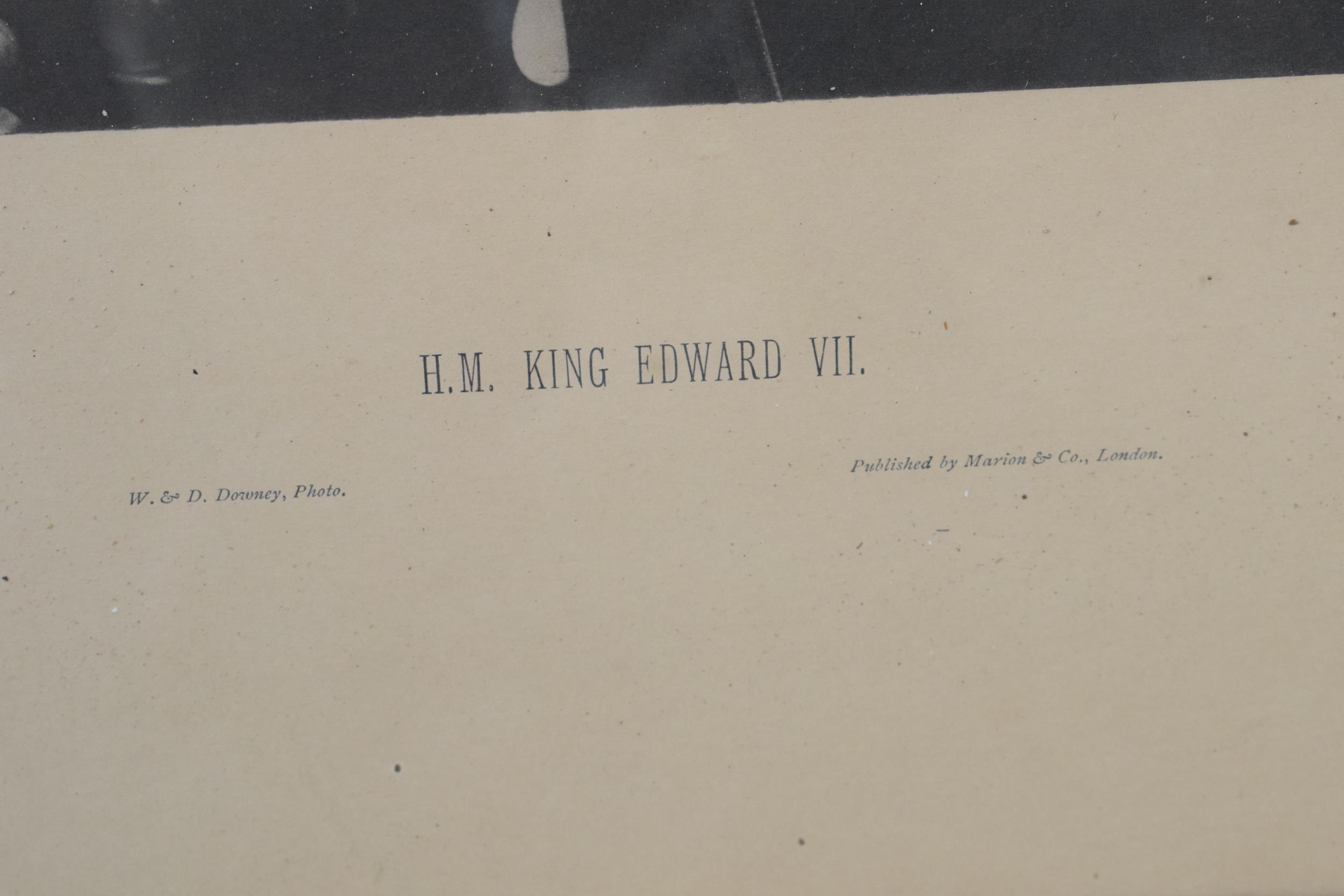 A framed photo of 'H M King Edward VII' by W & D Downey, published by Marion and Co, London. 64 x - Image 4 of 4